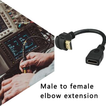 Codo HDMI-Compatible Extensión HDMI-Compatible con HDMI a Mujer Alta Definición 