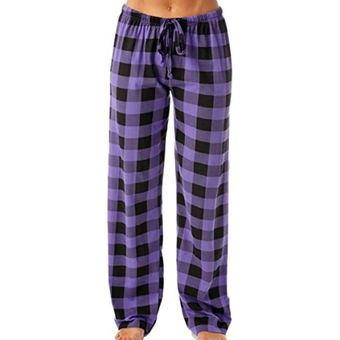 Plaid Pajama Pantalones de dormir Ropa de dormir Señoras Pantalones casuales Cómodos Pijamas 