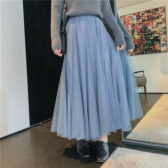 TingYiLi-falda de tul para mujer tutú elegante de estilo coreano i 