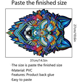 Pegatina de rompecabezas de animal en forma Única colorida DIY Etiqueta engomada del rompecabezas creativo 