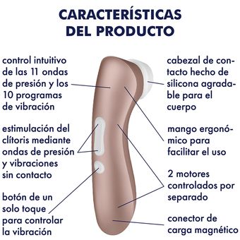 ESTIMULADOR CLITORIANO PRO 3 CON VIBRACIÓN Y CARGADOR USB SATISFYER