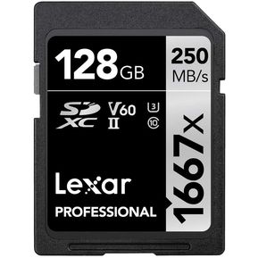 Carte Lexar Professional 1667x 128G Go SDXC UHS-II 250MBS