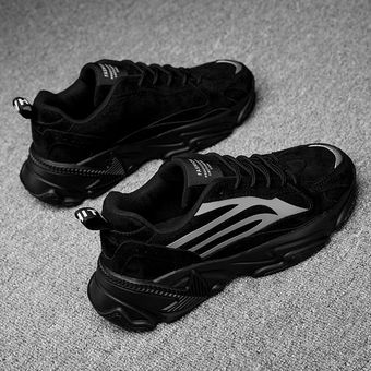 Zapatos de papá estilo reflectante luminoso-negro 