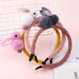 Diadema bonita de aro capilar para niño y niña accesorios para el cabello elásticos diadema de seguridad con Orejas de conejo tocado de turbante 