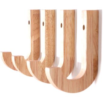 Gancho para abrigo de madera maciza de 4 piezas soporte de 