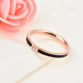 Anillo De Cerámica De Esmalte Negro Blanco De 2 Mm Joyas De 