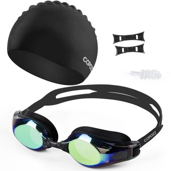 miopía gratis unisex con tapón para los oídos Gafas de natación antiniebla protección UV 100% 