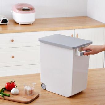 Contenedor de almacenamiento de arroz caja de almacenamiento de arroz de cocina recipiente para harina con taza medidora polipropileno MAJOZ0 small caja de almacenamiento de granos rosa 