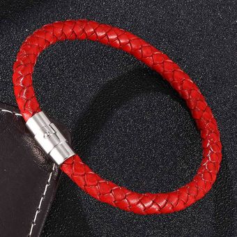 Pulsera De Cuero Tejida De Joyería De Mujer De Hombre De 4 Y 