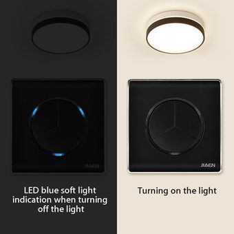 1234 Gang 1 Way Panel de vidrio Home Wall Free Touch Interruptor de 