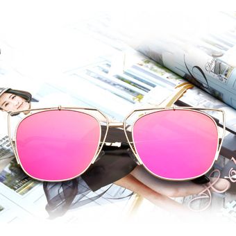 Mujeres de metal personalidad Gafas de sol Gafas de sol Polarizadas Gris  Marco de plata y rosa de oro rosa 
