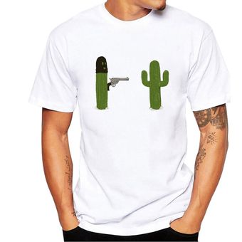 Cactus de los hombres camisa básico Casual Camiseta Hombre manga cor.. 