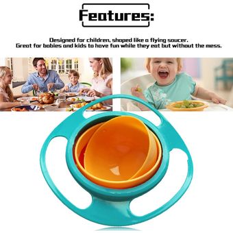 Platos de alimentación del bebé de juguete tazón gira 360 Tecnología divertidas del regalo del bebé Accesorios 