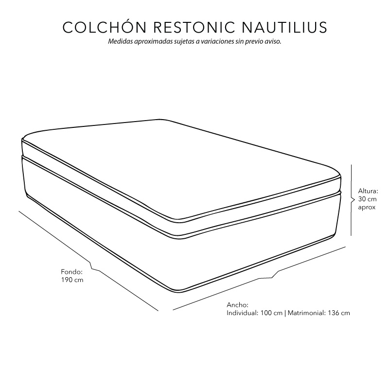 Colchón Matrimonial Restonic Nautilus + Almohada CZD