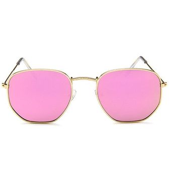 Lentes de diseño de gafas de sol femeninas de metal retromujer 