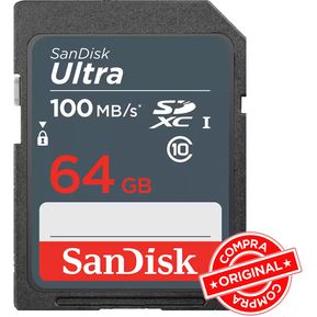 Tarjeta SD 64GB Sandisk Graba Full HD SDSDUNR-064G-GN3IN