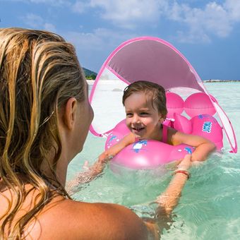 Flotador inflable de bebé con toldo extraíblede protección solar UV 