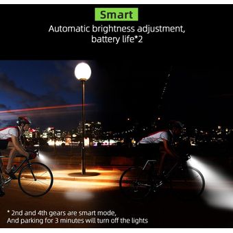 Conjunto de luz frontal de bicicleta de inducción de 4000 mAh con linterna inteligente recargable 