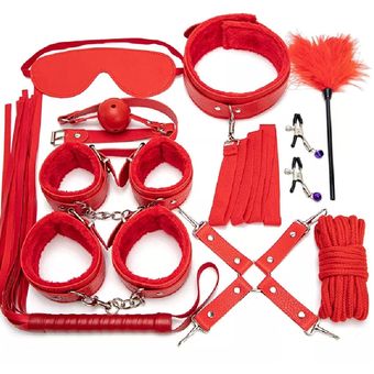Comprar Kit BDSM 8 piezas rojo y negro Accesorios