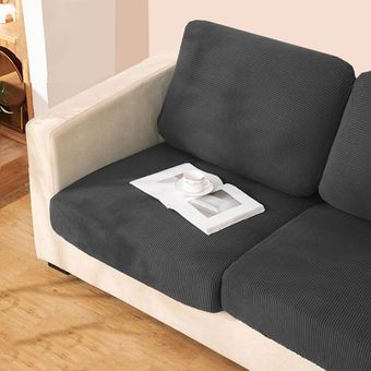 #Black Funda de asiento de sofá gruesa,funda de cojín de esquina elástica,funda para cojín de asiento,Protector de muebles de Color sólido,marrón 
