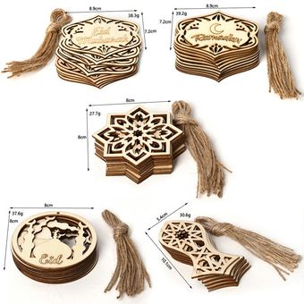 colga Colgantes de Mubarak Eid de madera para decoración de fiestas 