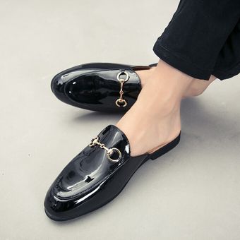 Ltalian Hombres Formales Medias Zapatos Ocio Cómodas Sandalias Negro 