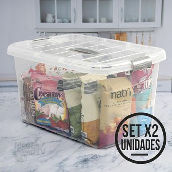 2 Cajas organizadoras plástica transparente Extra grande y tapa