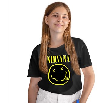 Camiseta Negra Niña Nirvana Premium ADN