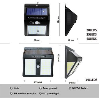 Luz Solar inalámbrica alimentada por energía Solar,35 LED,resistente a 