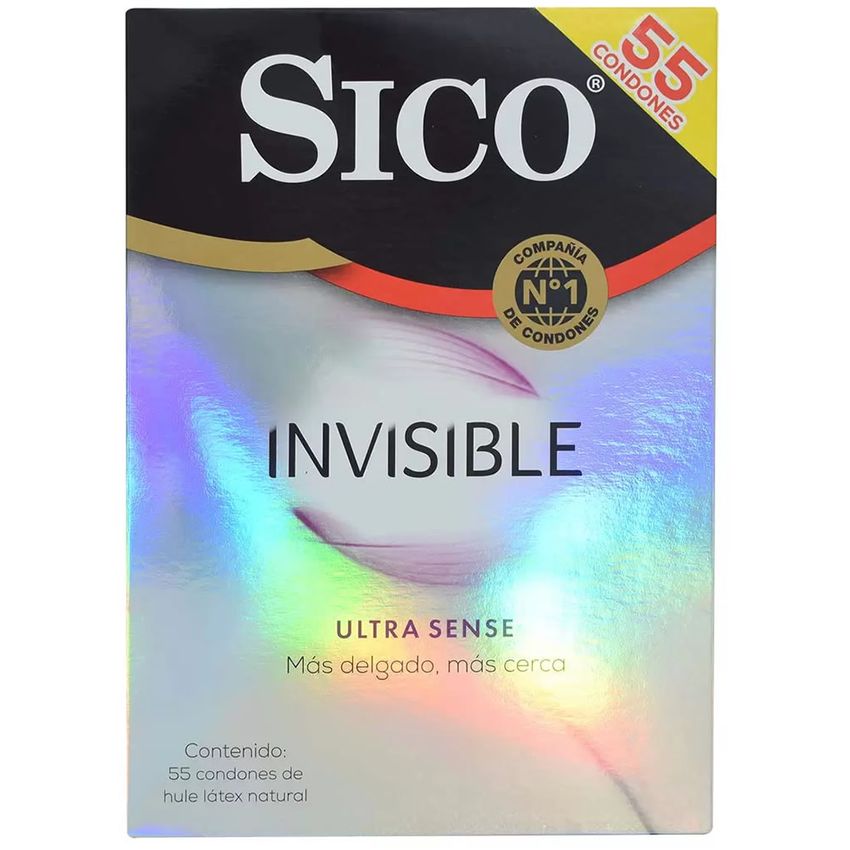 Condones Anatómicos Sico Invisible 653347 55 Piezas CST