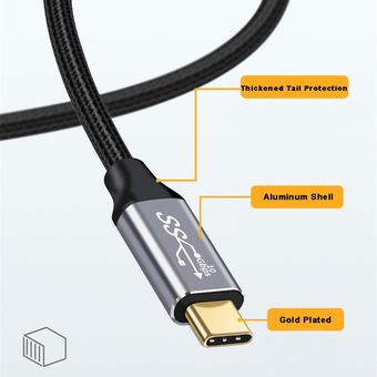 Cable USB USB USB-C de 100W PD 3.1 Cable GEN2 para iPad para Nintend para Samsung 