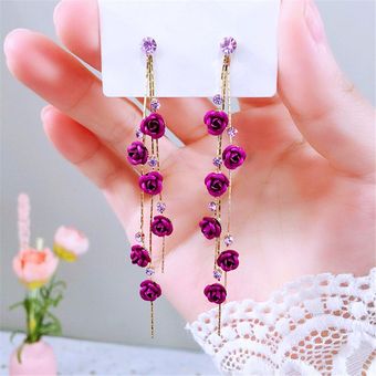 Pétalos De Rosa Colgantes Pendientes De Mujer Bijoux De Y De 