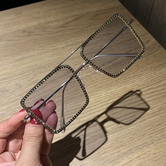 Gafas sol cuadradas transparentesmontura metal m 