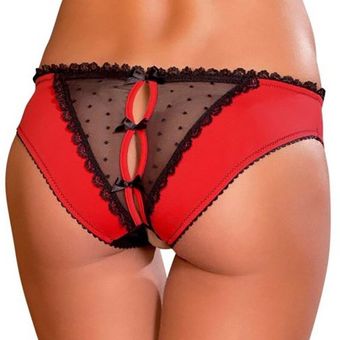 Bragas sexys de entrepierna abierta para mujer  ropa interior roja d.. 