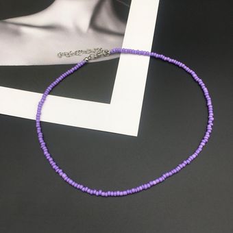simple choker necklace women fashion seed beads stand neck ~ 