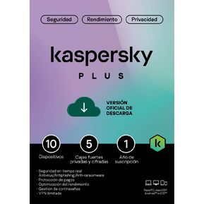 Kaspersky Antivirus Plus 10 dispositivos por 1 año
