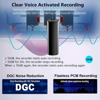 Pantalla de grabación Q52 Equipo magnético de grabación de voz grabadora de audio activada por voz 