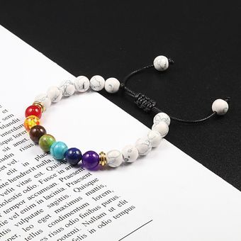 7 Chakra Brazaletes Trenzados Pulseras Naturales De Roca En 