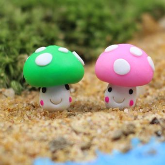 5PCS Micro Garden Fairy Mushroom Figurita Caracol Perro Cue 