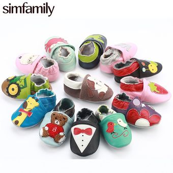 Simfamily -zapatos antideslizantesuero genuinoaraebés reci 