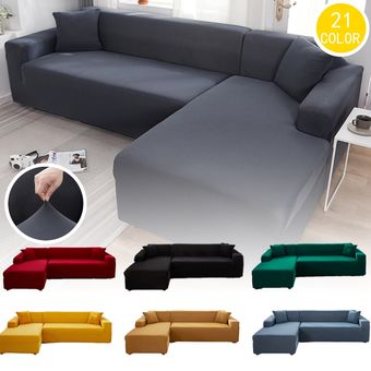 Funda de sofá Seccional de esquina elástica,cubierta para silla larga de 2 a 3 asientos,con forma de L,protección Extensible #SMSC026 