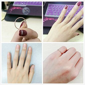 Anillo De Titanio Femenino De 2 Mm Rose Anillo De Compromiso 