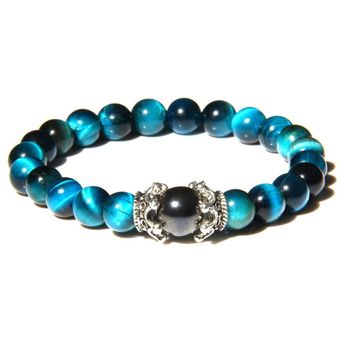 Pulsera De Ojo De Tigre Azul Real Pulsera De Encanto De De 