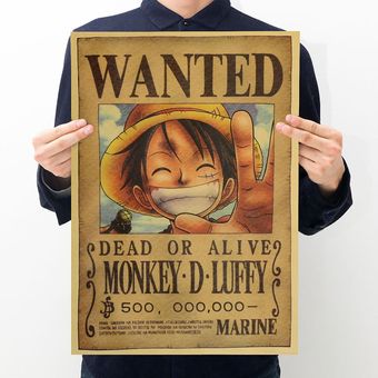 Figuras de acción de One Piece Bounty  pegatinas de pared con estampado de póster artesanal  película Vintage  Playbill    papel tapiz de una pieza  1 Uds. No.#29 