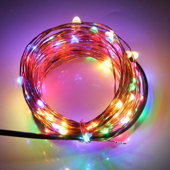 Luces de cadena de hadas de alambre de cobre impermeable 10M Luces de cadena LED 5V 1A Tapón de Estados Unidos 4 colores 