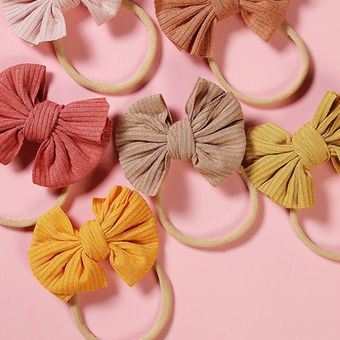 Bebé Niñas Bowknot Nylon Diadema Recién nacido Elástico Color Color Headwear 
