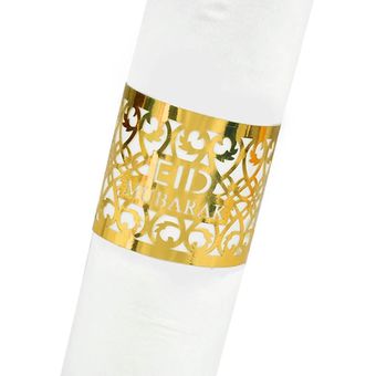 Paper Lace Eid Mubarak servilleta de papel del anillo de la decoración del hogar Tabla Ramadán 