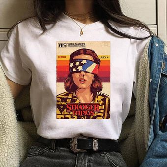 Stranger Things camiseta de 3 para mujer Camiseta reversible camiseta con gráfico grunge para HON 
