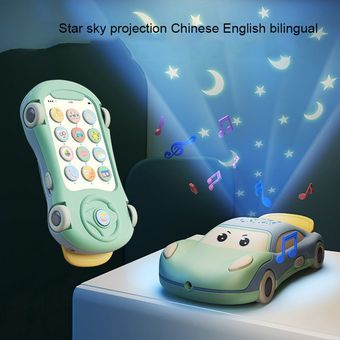 Puzzle bilingüe Teléfono Star Music Proyector Coche Teléfono Móvil para niños Juguetes 