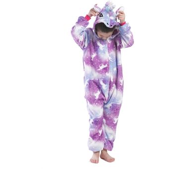 suave y cálida para el hogar-LA61 Pijama de unicornio para niñas para viñetas de animales ropa de dormir totalmente de franela 